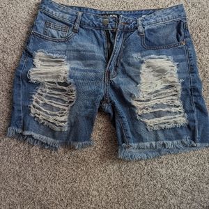 Fashion Nova distressed denim shorts